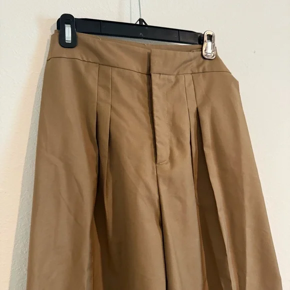 Women’s Commense Brown Pants Pleated High Rise Size XS Pleated Trouser Pant - Picture 2 of 5